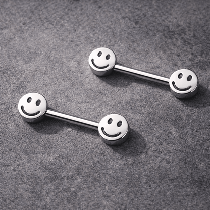 Stainless Steel Smiley Face Nipple Bar Nipple Ring Skin Metals