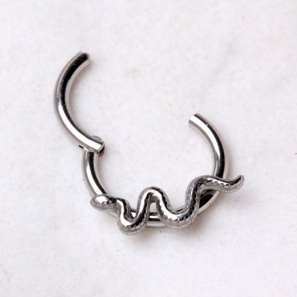 Stainless Steel Snake Hinged Clicker Ring Cartilage Earring Skin Metals
