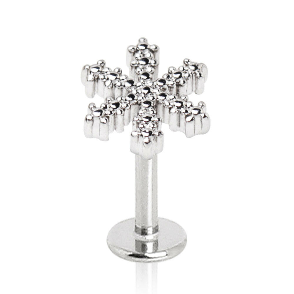 Stainless Steel Snowflake Labret Labret Impulse Piercings