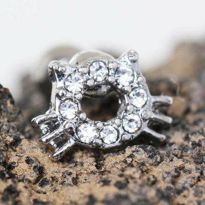 Stainless Steel Sparkling Kitty Cat Cartilage Earring