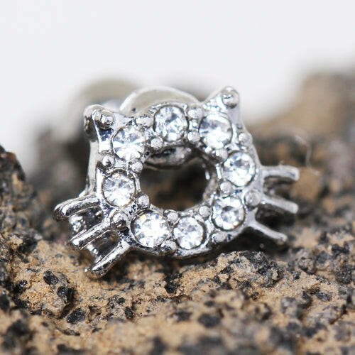 Stainless Steel Sparkling Kitty Cat Cartilage Earring