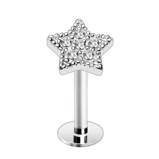 Stainless Steel Sparkling Star Labret Labret Impulse Piercings