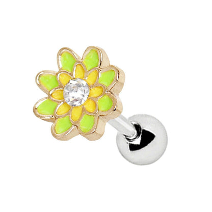 Stainless Steel Spring Flower Cartilage Earring Cartilage Earring Impulse Piercings 16 gaugeLength: 1/4"