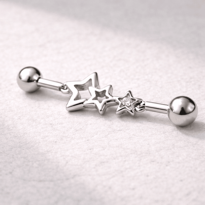 Stainless Steel Star Chain Industrial Barbell Industrial Barbell Impulse Piercings