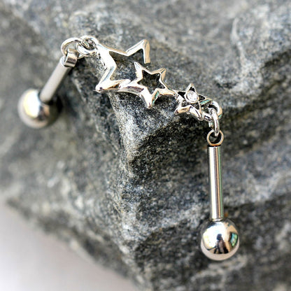 Stainless Steel Star Chain Industrial Barbell - Skin Metals