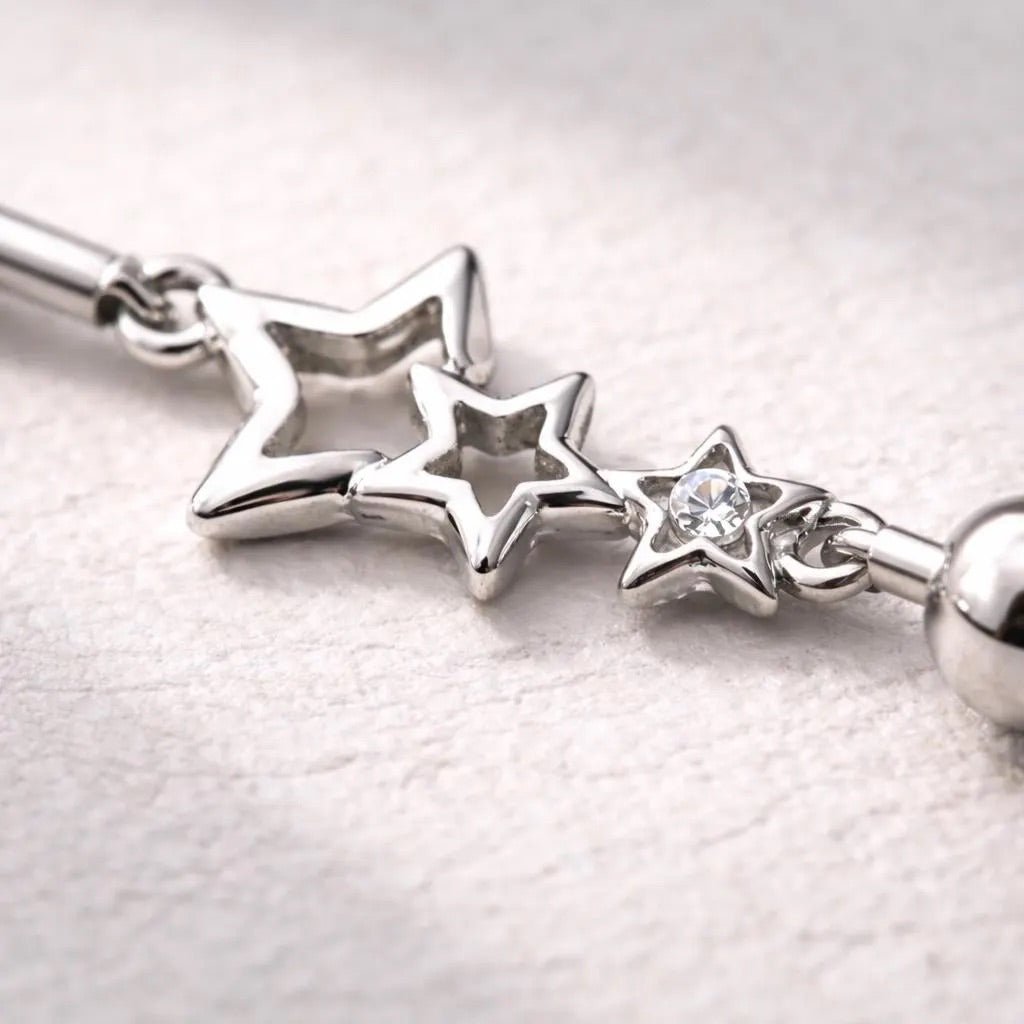 Stainless Steel Star Chain Industrial Barbell Industrial Barbell Impulse Piercings