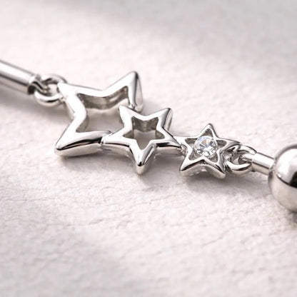 Stainless Steel Star Chain Industrial Barbell Industrial Barbell Impulse Piercings