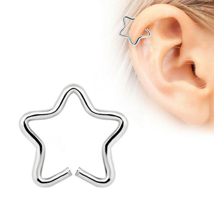 Stainless Steel Star Shaped Cartilage Earring Cartilage Earring Impulse Piercings