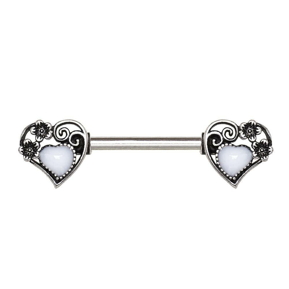 Stainless Steel Steampunk Heart Nipple Bar