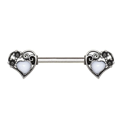 Stainless Steel Steampunk Heart Nipple Bar