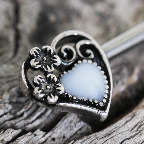 Stainless Steel Steampunk Heart Nipple Bar