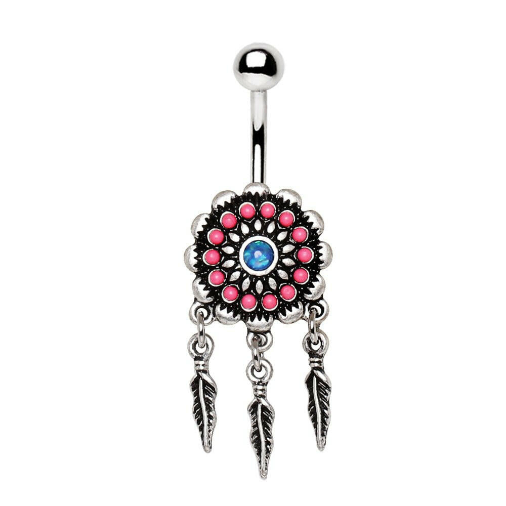 Stainless Steel Synthetic Opal Dream Catcher Navel Ring Navel Ring Impulse Piercings