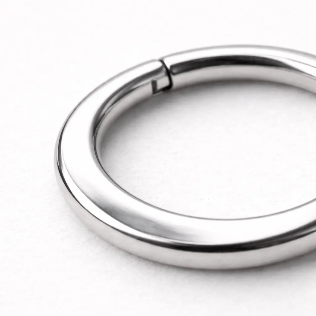 Seamless Clicker Ring 16G 8mm Stainless Steel Septum Nose Lip Cartilage Hoop - Skin Metals