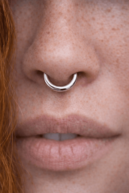 Seamless Clicker Ring 16G 8mm Stainless Steel Septum Nose Lip Cartilage Hoop - Skin Metals