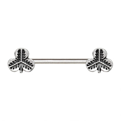 Stainless Steel Three Leaf Nipple Bar Nipple Ring Impulse Piercings