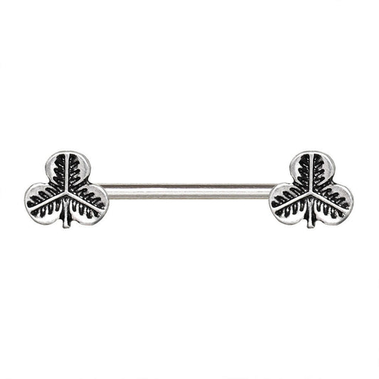 Stainless Steel Three Leaf Nipple Bar Nipple Ring Impulse Piercings