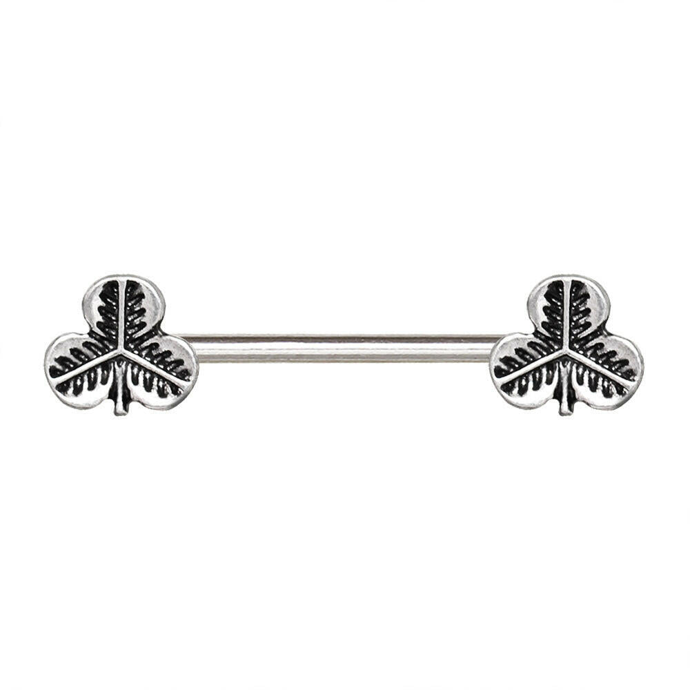 Stainless Steel Three Leaf Nipple Bar Nipple Ring Impulse Piercings