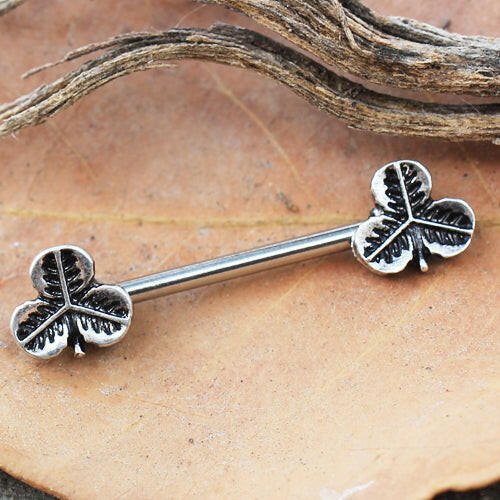 Stainless Steel Three Leaf Nipple Bar Nipple Ring Impulse Piercings