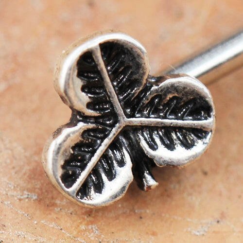 Stainless Steel Three Leaf Nipple Bar Nipple Ring Impulse Piercings