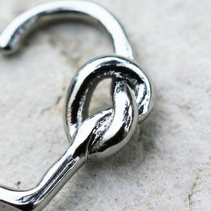 Stainless Steel Tied Knot Heart Seamless Ring / Cartilage Earring Cartilage Earring Impulse Piercings