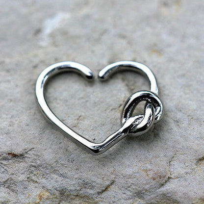 Stainless Steel Tied Knot Heart Seamless Ring / Cartilage Earring Cartilage Earring Impulse Piercings