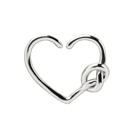 Stainless Steel Tied Knot Heart Seamless Ring / Cartilage Earring Cartilage Earring Impulse Piercings