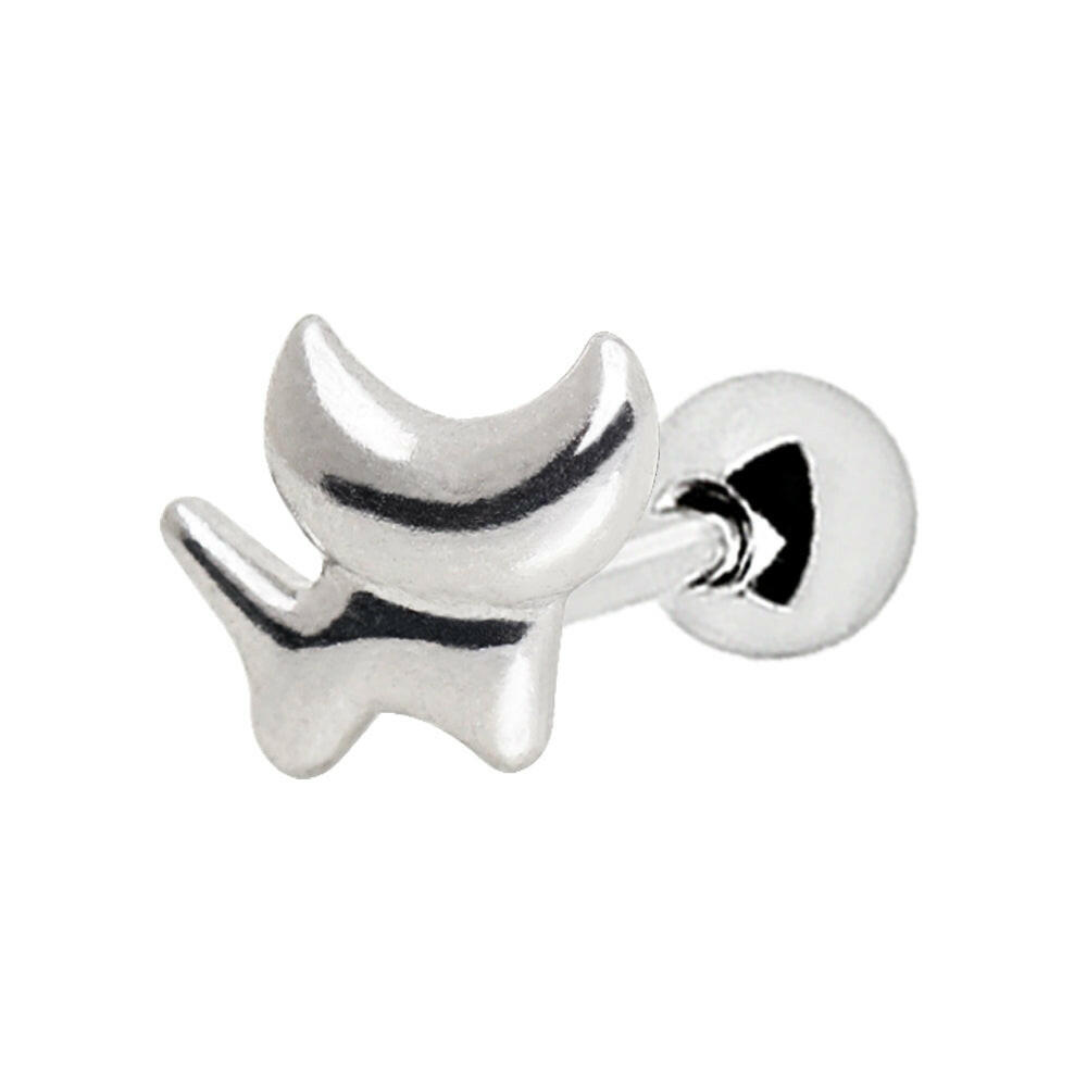 Stainless Steel Tiny Cat Cartilage Earring Cartilage Earring Impulse Piercings 16 gaugeLength: 1/4"