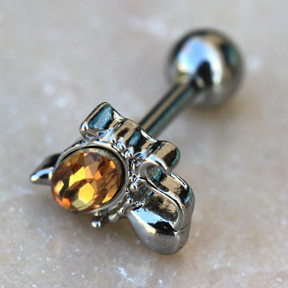 Stainless Steel Topaz Cat Cartilage Earring Cartilage Earring Impulse Piercings