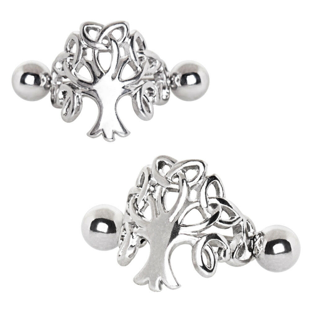 Stainless Steel Tree of Life Cartilage Cuff Earring Cuff Earring Impulse Piercings 16 gaugeLength: 1/2"