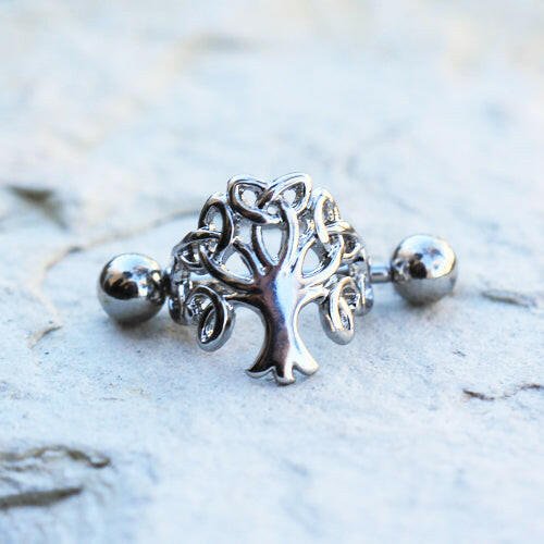 Stainless Steel Tree of Life Cartilage Cuff Earring Cuff Earring Impulse Piercings