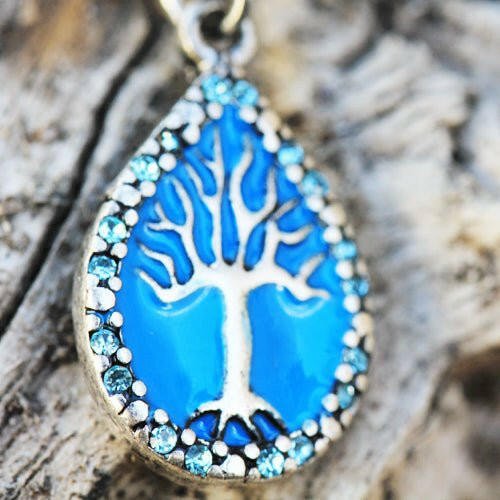 Stainless Steel Tree of Life in Rain Drop Dangle Navel Ring