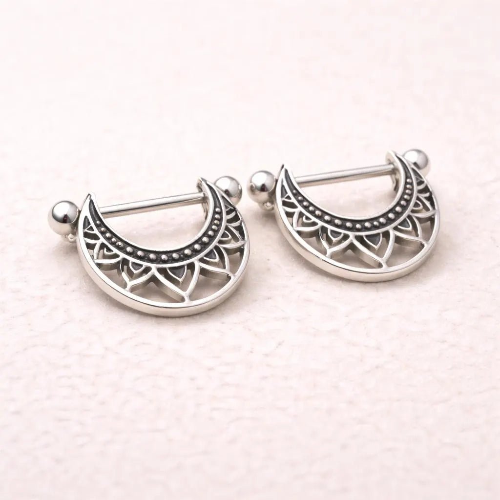 Stainless Steel Tribal Nipple Shield Nipple Ring Skin Metals
