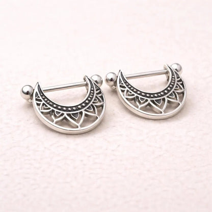 Stainless Steel Tribal Nipple Shield Nipple Ring Skin Metals