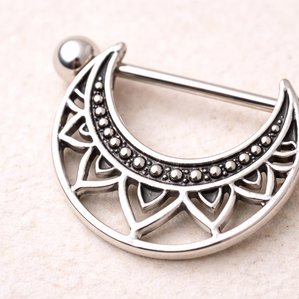 Stainless Steel Tribal Nipple Shield Nipple Ring Skin Metals