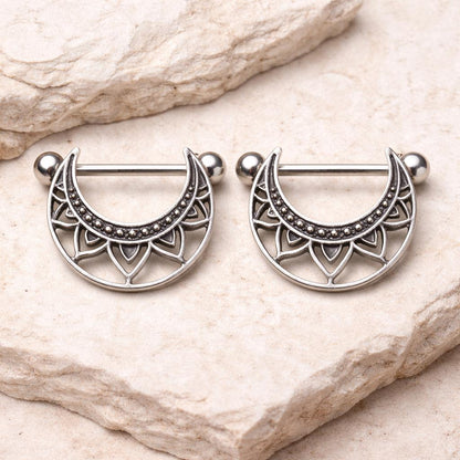Stainless Steel Tribal Nipple Shield Nipple Ring Skin Metals