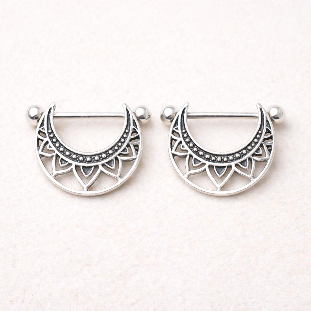 Stainless Steel Tribal Nipple Shield Nipple Ring Skin Metals
