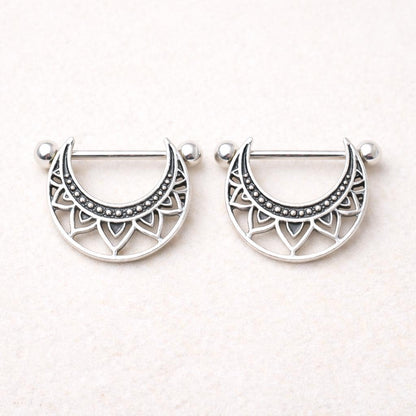 Stainless Steel Tribal Nipple Shield Nipple Ring Skin Metals