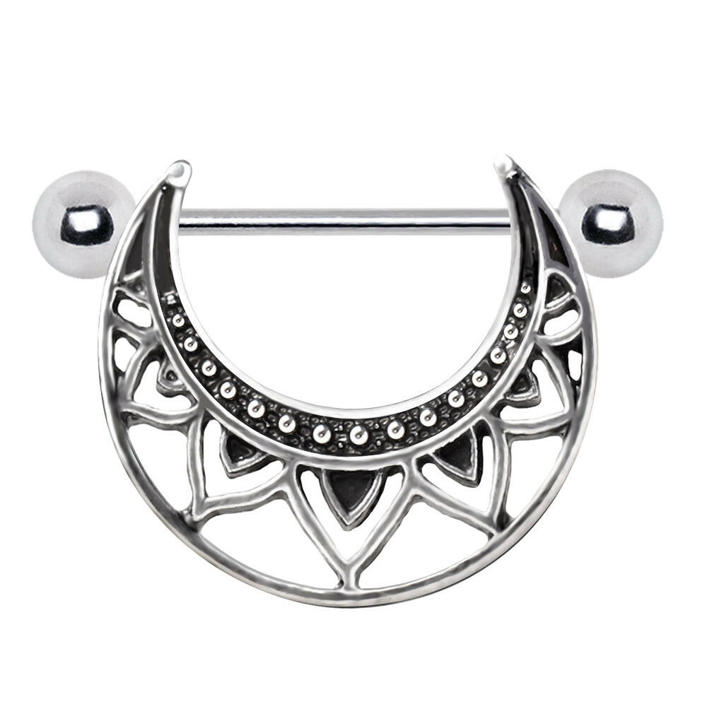 Stainless Steel Tribal Nipple Shield Nipple Ring Impulse Piercings