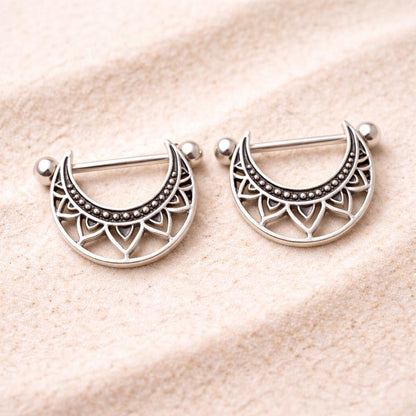 Stainless Steel Tribal Nipple Shield Nipple Ring Skin Metals
