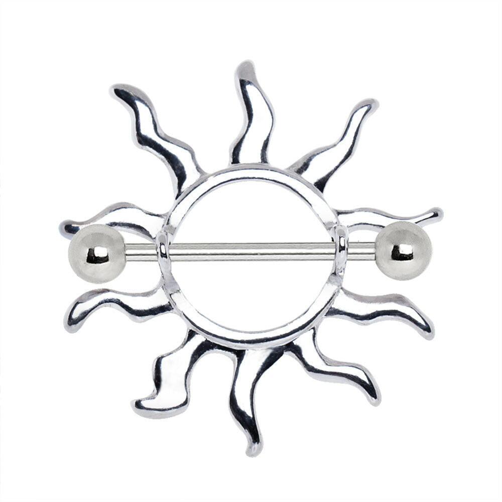 Stainless Steel Tribal Sun Nipple Shield Nipple Ring Impulse Piercings
