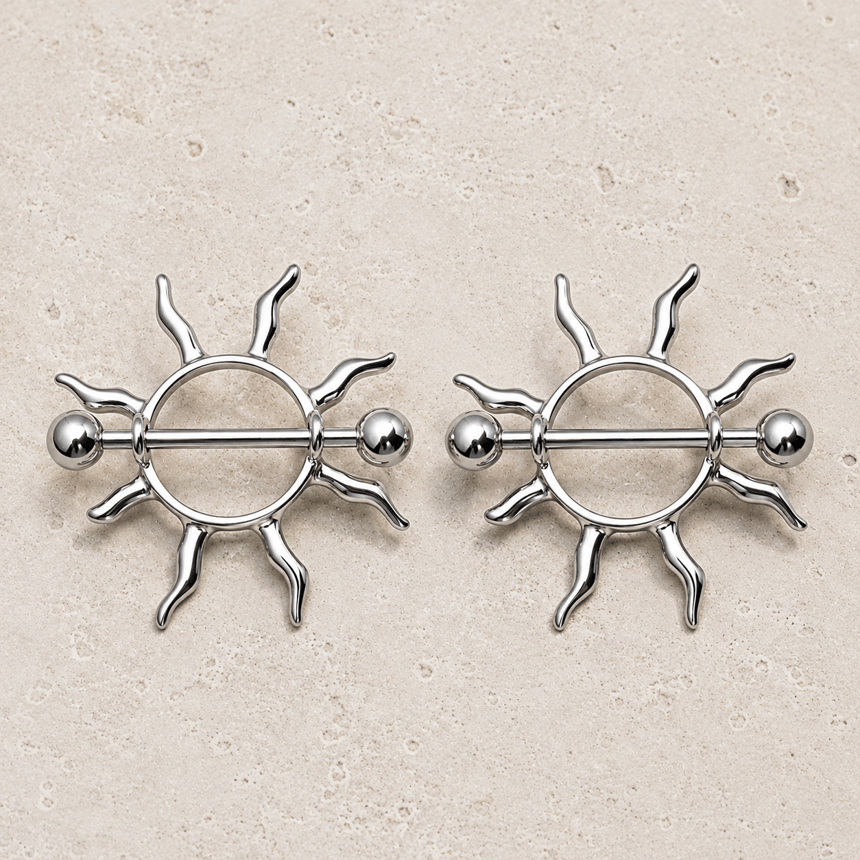 Stainless Steel Tribal Sun Nipple Shield product image