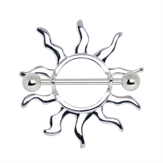 Stainless Steel Tribal Sun Nipple Shield Nipple Ring Impulse Piercings