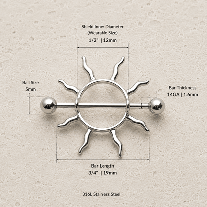 Stainless Steel Tribal Sun Nipple Shield product image