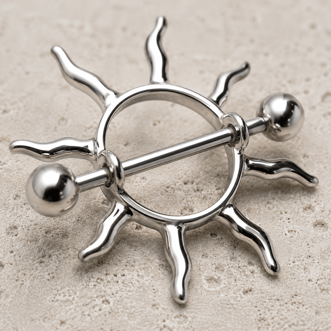 Stainless Steel Tribal Sun Nipple Shield product image