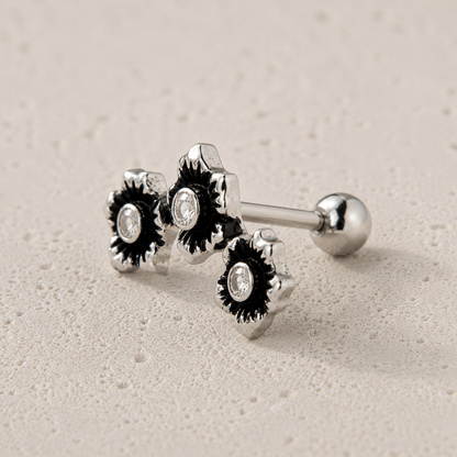 Stainless Steel Triple Flower Cartilage Earring