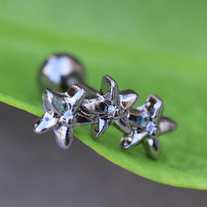 Stainless Steel Triple Star Flower Cartilage Earring Cartilage Earring Impulse Piercings