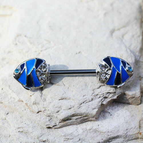Stainless Steel Tropical Fish Nipple Bar Nipple Ring Impulse Piercings