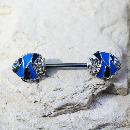 Stainless Steel Tropical Fish Nipple Bar Nipple Ring Impulse Piercings
