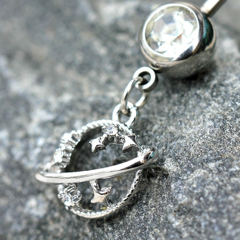 Stainless Steel Universe Dangle Navel Ring