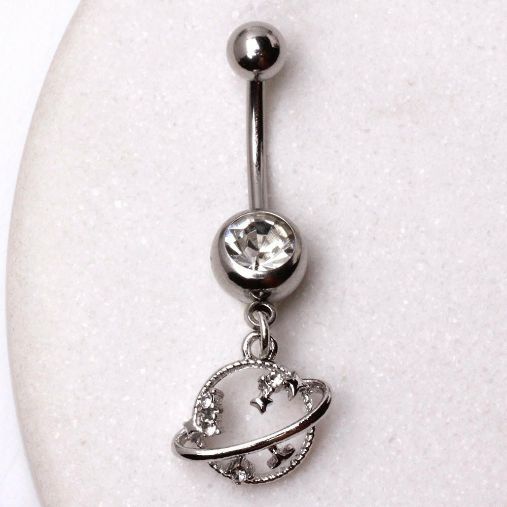 Stainless Steel Universe Dangle Navel Ring